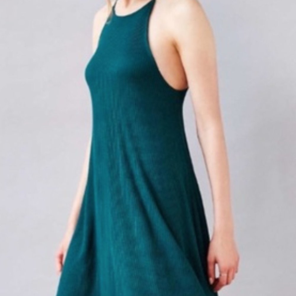 Silence + Noise Ribbed Spaghetti Strap Swing Dress